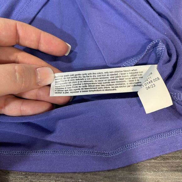 Eloquii Womens Long Sleeve Top 14 Turtleneck Purple Stretchy Basic Winter Wear - Picture 5 of 9